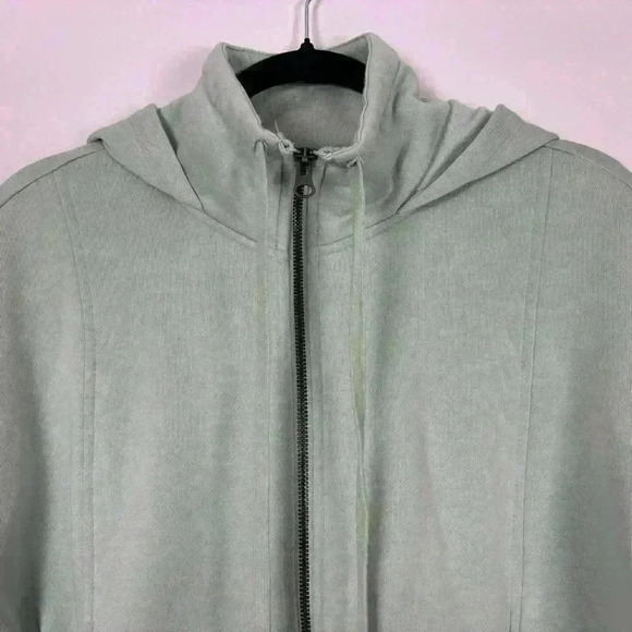 Fleece Cropped Length Zip-Up Hoodie Sweatshirt - Picture 3 of 6